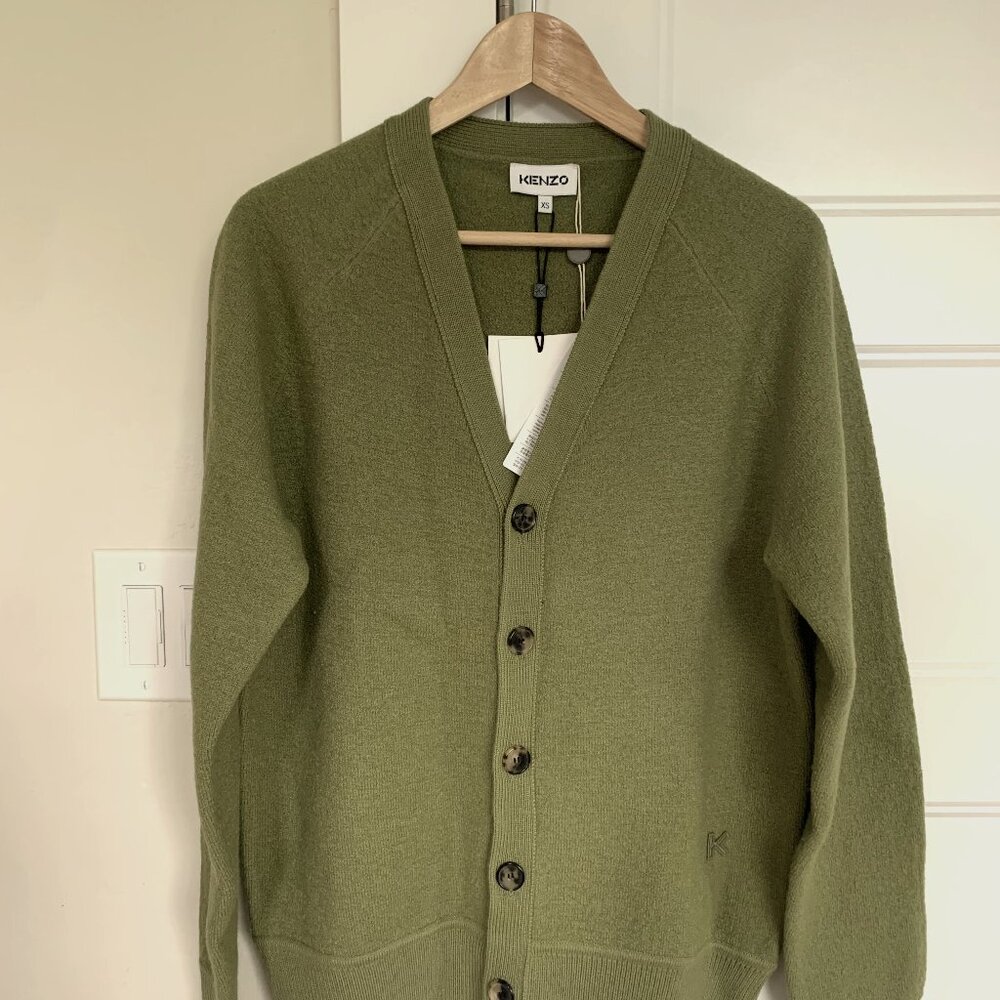 KENZO Logo-Appliquéd Wool Cardigan - NWT
